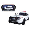 2015 Ford PI Utility Interceptor Police Car with Light Bar Plain White 1/18 Diecast Model Car by Motormax