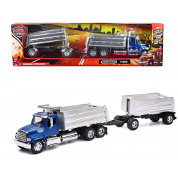 Freightliner 114SD Dump Truck with Twin Dump Body Blue 
