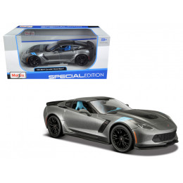 2017 Chevrolet Corvette Grand Sport Gray Metallic 1/24 Diecast Model Car by Maisto