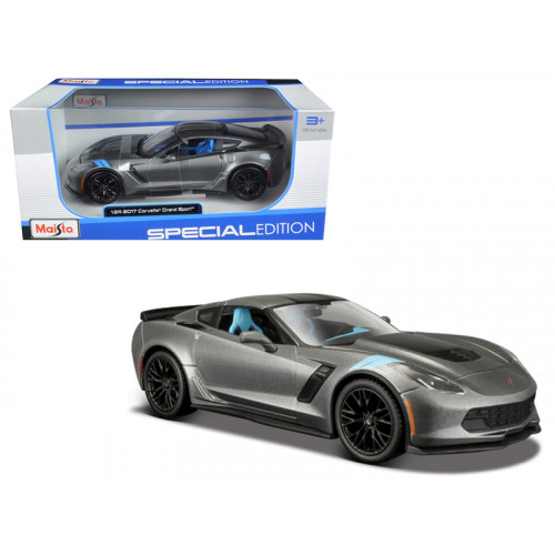 2017 Chevrolet Corvette Grand Sport Gray Metallic 1/24 Diecast Model Car by Maisto
