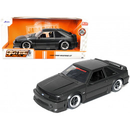 1989 Ford Mustang GT 5.0 Matt Black Metallic with Matt Black Hood 