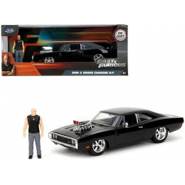Dodge Charger R/T Black with Dom Diecast Figure 