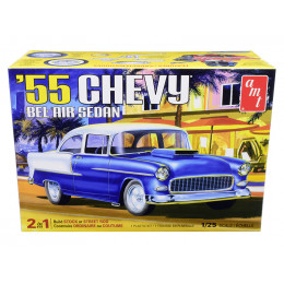 Skill 2 Model Kit 1955 Chevrolet Bel Air Sedan 2-in-1 Kit 1/25 Scale Model by AMT