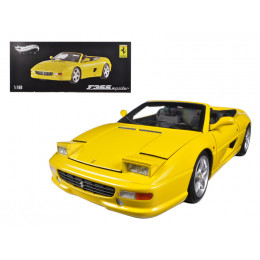 Ferrari F355 Spider Convertible Yellow Elite Edition 1/18 Diecast Car Model by Hot Wheels