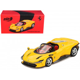 Ferrari Daytona SP3 Giallo Modena Yellow with Red Interior 1/64 Diecast Model Car by BBR
