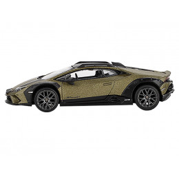 Lamborghini Huracan Sterrato Verde Gea Matt Green Metallic with Black Tio and White Stripes Limited Edition to 7200 pieces Worldwide 1/64 Diecast Model Car by Mini GT