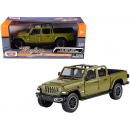2021 Jeep Gladiator Overland (Open Top) Pickup Truck Matt Green 1/24-1/27 Diecast Model Car by Motormax