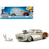1957 Chevrolet Corvette Beige with Pink Interior with Bugs Bunny Figure