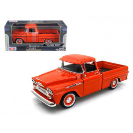 1958 Chevrolet Apache Fleetside Pickup Truck Orange 1/24 Diecast Model Car by Motormax