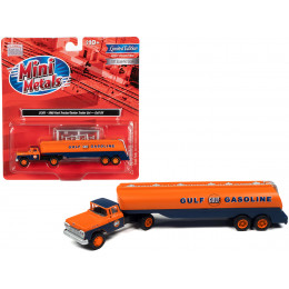 1960 Ford Tanker Truck Orange and Blue 