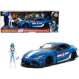 2020 Toyota Supra Blue with Graphics and Max Sterling Diecast Figurine 