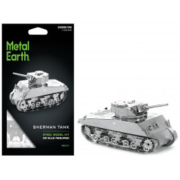 Model Kit American Sherman Tank (Moderate Difficulty) Steel Model by Metal Earth