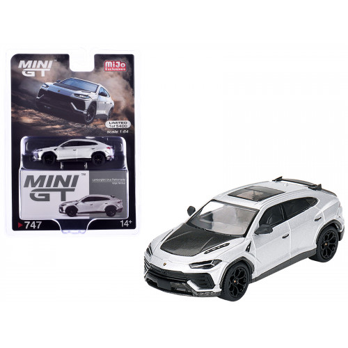 Lamborghini Urus Performante Grigio Nimbus Gray Metallic with Carbon Hood Limited Edition to 5400 pieces Worldwide 1/64 Diecast Model Car by Mini GT