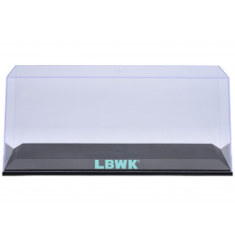 Collectible Display Show Case with Black Plastic Base and Green 