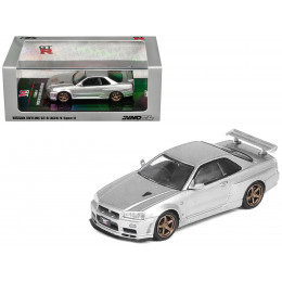 Nissan Skyline GT-R (R34) V-SPEC II RHD (Right Hand Drive) Silver Metallic 1/64 Diecast Model Car by Inno Models