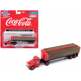 1941-1946 Chevrolet Tractor Red with Flatbed Bottle Trailer 