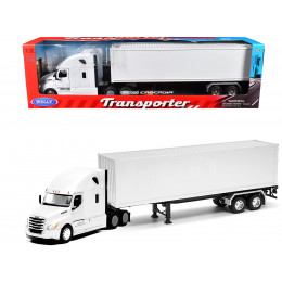 Freightliner Cascadia Truck White with White Container 