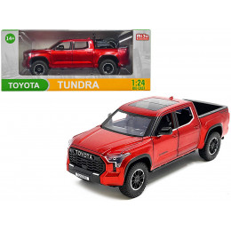 2023 Toyota Tundra TRD 4x4 Pickup Truck Red Metallic with Sunroof and Wheel Rack 1/24 Diecast Model Car