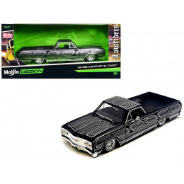 1965 Chevrolet El Camino Lowrider Black Metallic with Silver Graphics 