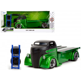 1947 Ford COE Flatbed Truck Green Metallic and Matt Black 