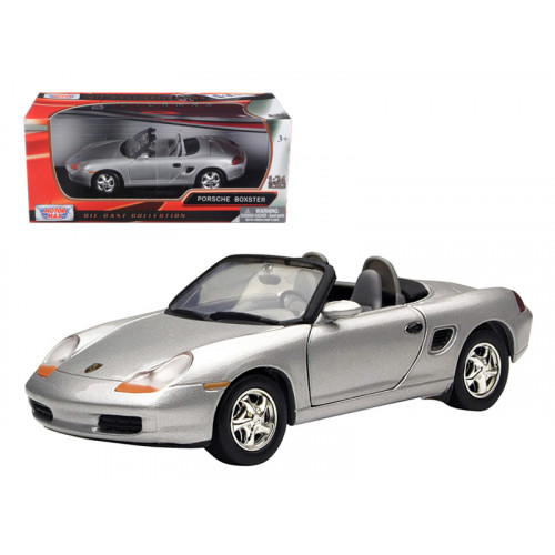 Porsche Boxster Convertible Silver 1/24 Diecast Model Car by Motormax