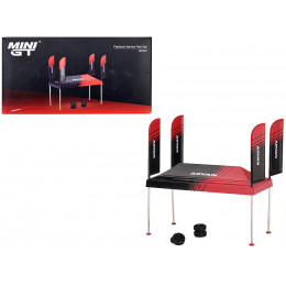 Paddock Service Tent Set with Extra Wheels Red and Black 