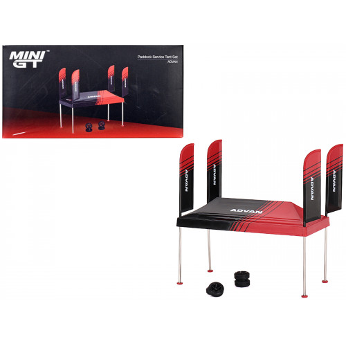 Paddock Service Tent Set with Extra Wheels Red and Black 