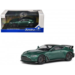 Aston Martin V12 Vantage Racing Green Metallic with Black Top 1/43 Diecast Model Car by Solido