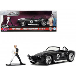 1965 Shelby Cobra 427 S/C #2 Black Metallic and White and Harvey Two-Face Diecast Figure 