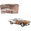 1971 Plymouth Barracuda Tahitian Walnut Metallic and White with White Vinyl Top Limited Edition to 258 pieces Worldwide 1/18 Diecast Model Car by ACME
