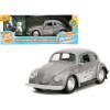 1959 Volkswagen Beetle Gray Metallic with Silver Flames and Boxing Gloves Accessory