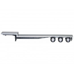 48ft 3-Axle Drop Deck Trailer with Chrome Wheels and Silver Top 1/87 (HO) Plastic Model by Promotex
