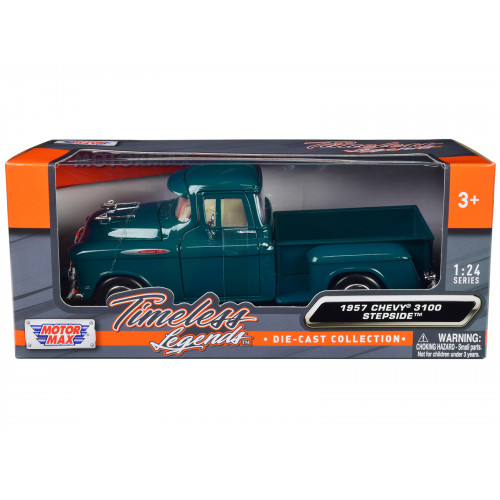 1957 Chevrolet 3100 Stepside Pickup Truck Teal Metallic 