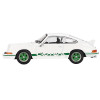 Porsche 911 Carrera RS 2.7 Grand Prix White with Green Stripes and Wheels Limited Edition 1/64 Diecast Model Car by Mini GT