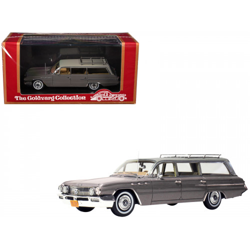 1962 Buick Invicta Station Wagon Fawn Mist Gray with Beige Top Limited Edition to 200 pieces Worldwide 1/43 Model Car by Goldvarg Collection