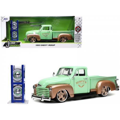 1953 Chevrolet 3100 Pickup Truck Light Green and Gold Metallic 
