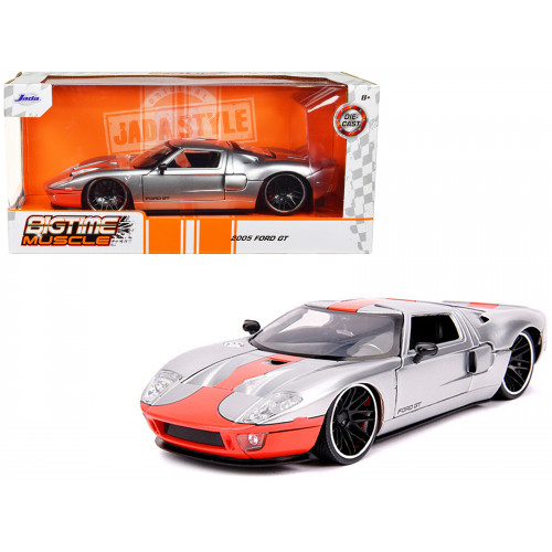 2005 Ford GT Silver with Orange Stripe 