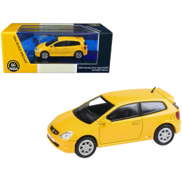 2001 Honda Civic Type R EP3 Sunlight Yellow 1/64 Diecast Model Car by Paragon Models