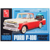 Skill 2 Model Kit 1960 Ford F-100 Pickup Truck with Trailer 3-in-1 Kit 1/25 Scale Model by AMT