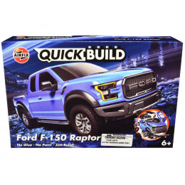 Skill 1 Model Kit Ford F-150 Raptor Blue Snap Together by Airfix Quickbuild
