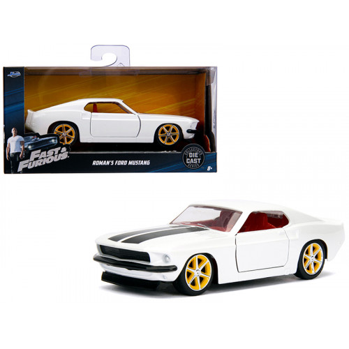 Roman's Ford Mustang White with Black Stripes and Red Interior 
