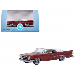 1961 Chrysler 300 Convertible (Closed Top) Cinnamon Brown Metallic with White Top 1/87 (HO) Scale Diecast Model Car by Oxford Diecast
