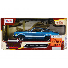 1974 Chevrolet Vega GT Blue Metallic with White Stripes 
