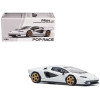 Lamborghini Countach LPI 800-4 White with Carbon Accents 1/64 Diecast Model Car by Pop Race