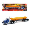 Peterbilt 379 Truck with Side Dump Blue and Yellow