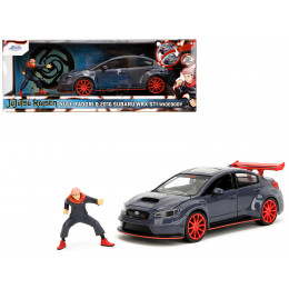 2016 Subaru WRX STI Widebody Dark Blue and Yuji Itadori Diecast Figure 