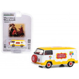 1971 Volkswagen Type 2 Panel Van Yellow and White with Red Interior 