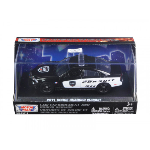 2011 Dodge Charger Pursuit Police Car In Display Showcase 1/43 Diecast Model Car by Motormax