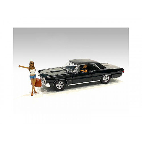 Hitchhiker 2 piece Figurine Set (White Shirt) for 1/24 Scale Models by American Diorama