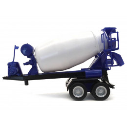 2-Axle Cement Mixer Trailer White and Blue 1/87 (HO) Plastic Model by Promotex